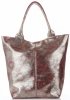 Kožené kabelka shopper bag Vittoria Gotti stříbrná V6141